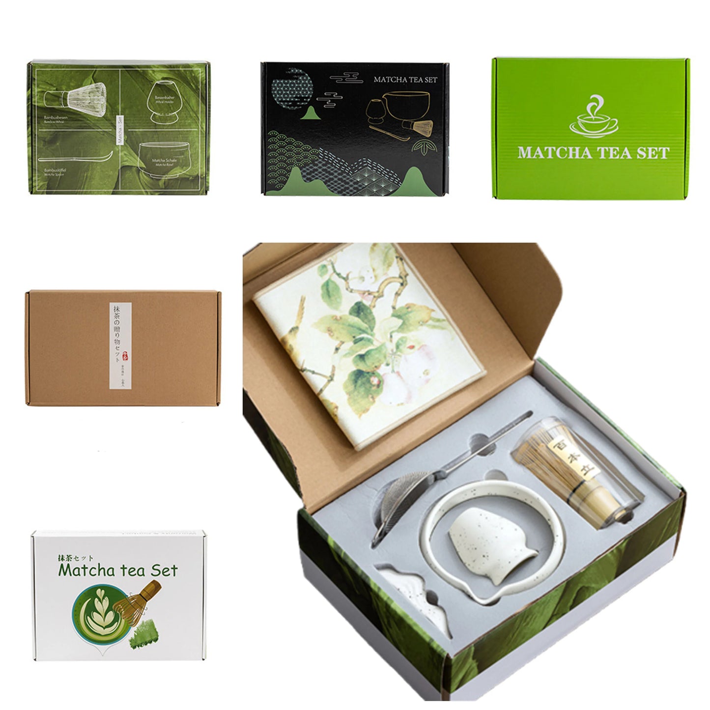 Custom Logo Handmade Matcha Ceremony Tools 4-7-9 Piece Japanese Matcha Whisk Set Customize Natural Bamboo Whisk Matcha Tea Set
