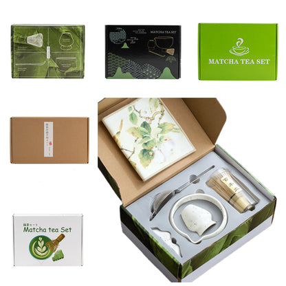 Custom Logo Handmade Matcha Ceremony Tools 4-7-9 Piece Japanese Matcha Whisk Set Customize Natural Bamboo Whisk Matcha Tea Set